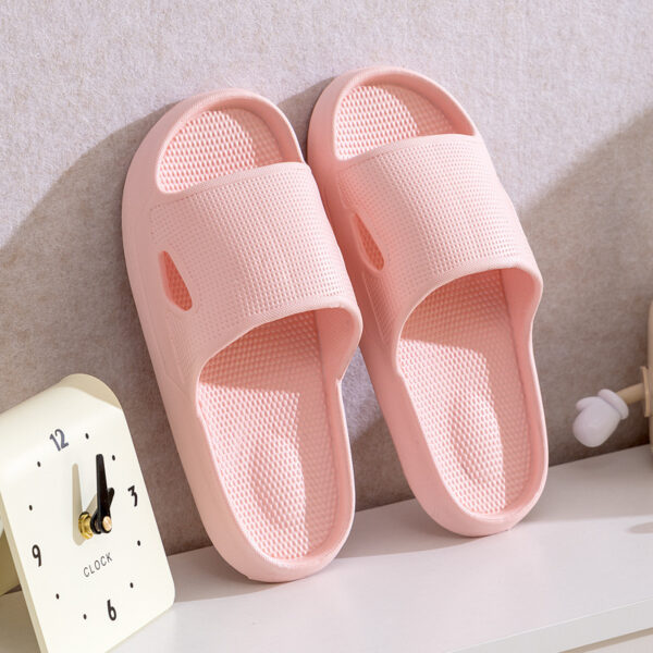 Solid Color Thick Bottom Home Slippers Summer Non-slip Floor Bathroom Slipper Women Men Couples Shoes - Image 6