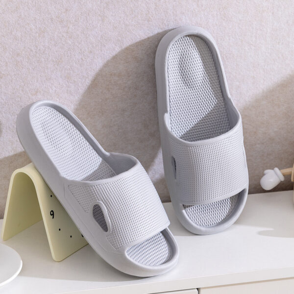 Solid Color Thick Bottom Home Slippers Summer Non-slip Floor Bathroom Slipper Women Men Couples Shoes - Image 9